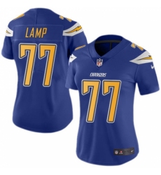 Women's Nike Los Angeles Chargers #77 Forrest Lamp Limited Electric Blue Rush Vapor Untouchable NFL Jersey