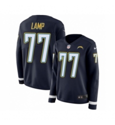 Women's Nike Los Angeles Chargers #77 Forrest Lamp Limited Navy Blue Therma Long Sleeve NFL Jersey
