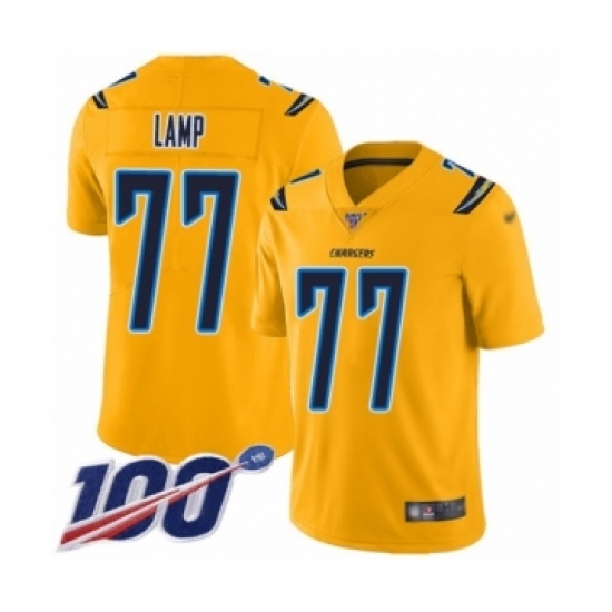 Youth Los Angeles Chargers #77 Forrest Lamp Limited Gold Inverted Legend 100th Season Football Jersey Youth Los Angeles Chargers #77 Forrest Lamp Limited Gold Inverted Legend 100th Season Football Jersey