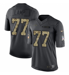 Youth Nike Los Angeles Chargers #77 Forrest Lamp Limited Black 2016 Salute to Service NFL Jersey