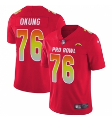 Men's Nike Los Angeles Chargers #76 Russell Okung Limited Red 2018 Pro Bowl NFL Jersey