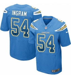 Men's Nike Los Angeles Chargers #54 Melvin Ingram Elite Electric Blue Alternate Drift Fashion NFL Jersey