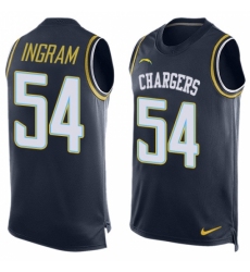 Men's Nike Los Angeles Chargers #54 Melvin Ingram Limited Navy Blue Player Name & Number Tank Top NFL Jersey