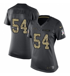 Women's Nike Los Angeles Chargers #54 Melvin Ingram Limited Black 2016 Salute to Service NFL Jersey