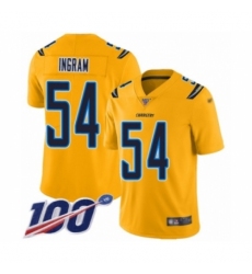 Youth Los Angeles Chargers #54 Melvin Ingram Limited Gold Inverted Legend 100th Season Football Jersey