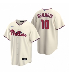 Men's Nike Philadelphia Phillies #10 J.T. Realmuto Cream Alternate Stitched Baseball Jersey