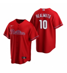 Men's Nike Philadelphia Phillies #10 J.T. Realmuto Red Alternate Stitched Baseball Jersey