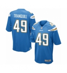 Men's Los Angeles Chargers #49 Drue Tranquill Game Electric Blue Alternate Football Jersey