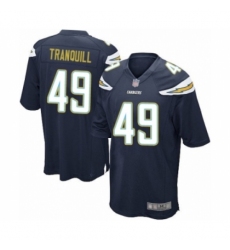 Men's Los Angeles Chargers #49 Drue Tranquill Game Navy Blue Team Color Football Jersey