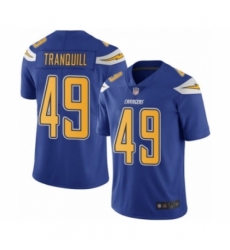 Men's Los Angeles Chargers #49 Drue Tranquill Limited Electric Blue Rush Vapor Untouchable Football Jersey