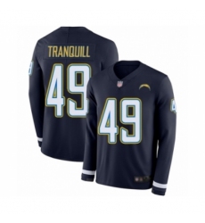 Men's Los Angeles Chargers #49 Drue Tranquill Limited Navy Blue Therma Long Sleeve Football Jersey