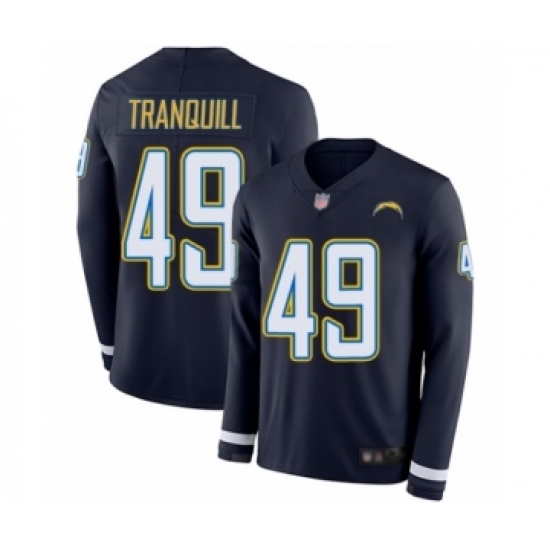 Men's Los Angeles Chargers #49 Drue Tranquill Limited Navy Blue Therma Long Sleeve Football Jersey Men's Los Angeles Chargers #49 Drue Tranquill Limited Navy Blue Therma Long Sleeve Football Jersey