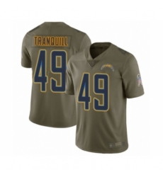 Men's Los Angeles Chargers #49 Drue Tranquill Limited Olive 2017 Salute to Service Football Jersey