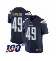 Men's Los Angeles Chargers #49 Drue Tranquill Navy Blue Team Color Vapor Untouchable Limited Player 100th Season Football Jersey