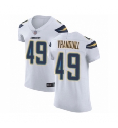 Men's Los Angeles Chargers #49 Drue Tranquill White Vapor Untouchable Elite Player Football Jersey