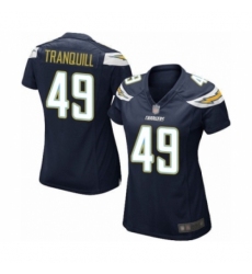Women's Los Angeles Chargers #49 Drue Tranquill Game Navy Blue Team Color Football Jersey