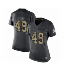Women's Los Angeles Chargers #49 Drue Tranquill Limited Black 2016 Salute to Service Football Jersey