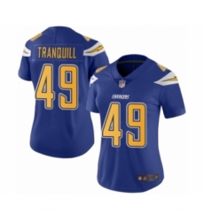 Women's Los Angeles Chargers #49 Drue Tranquill Limited Electric Blue Rush Vapor Untouchable Football Jersey