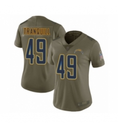 Women's Los Angeles Chargers #49 Drue Tranquill Limited Olive 2017 Salute to Service Football Jersey