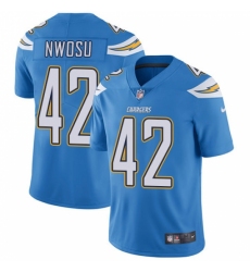 Men's Nike Los Angeles Chargers #42 Uchenna Nwosu Electric Blue Alternate Vapor Untouchable Limited Player NFL Jersey