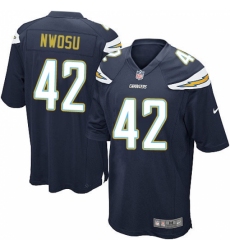 Men's Nike Los Angeles Chargers #42 Uchenna Nwosu Game Navy Blue Team Color NFL Jersey