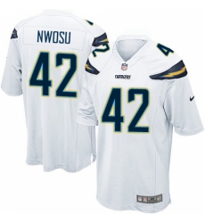 Men's Nike Los Angeles Chargers #42 Uchenna Nwosu Game White NFL Jersey