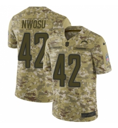 Men's Nike Los Angeles Chargers #42 Uchenna Nwosu Limited Camo 2018 Salute to Service NFL Jersey
