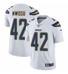 Men's Nike Los Angeles Chargers #42 Uchenna Nwosu White Vapor Untouchable Limited Player NFL Jersey