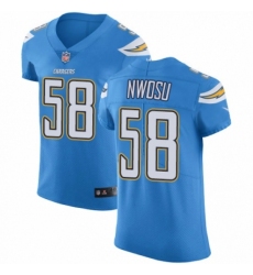 Men's Nike Los Angeles Chargers #58 Uchenna Nwosu Electric Blue Alternate Vapor Untouchable Elite Player NFL Jersey