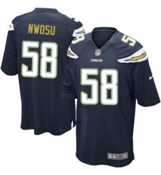 Men's Nike Los Angeles Chargers #58 Uchenna Nwosu Game Navy Blue Team Color NFL Jersey