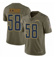 Men's Nike Los Angeles Chargers #58 Uchenna Nwosu Limited Olive 2017 Salute to Service NFL Jersey