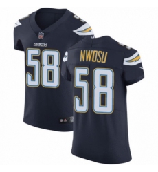 Men's Nike Los Angeles Chargers #58 Uchenna Nwosu Navy Blue Team Color Vapor Untouchable Elite Player NFL Jersey