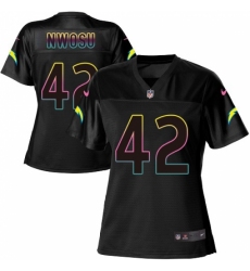 Women's Nike Los Angeles Chargers #42 Uchenna Nwosu Game Black Fashion NFL Jersey