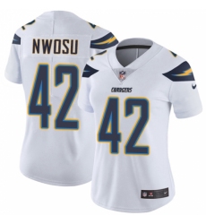 Women's Nike Los Angeles Chargers #42 Uchenna Nwosu White Vapor Untouchable Limited Player NFL Jersey