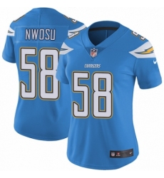 Women's Nike Los Angeles Chargers #58 Uchenna Nwosu Electric Blue Alternate Vapor Untouchable Elite Player NFL Jersey