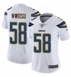 Women's Nike Los Angeles Chargers #58 Uchenna Nwosu White Vapor Untouchable Elite Player NFL Jersey