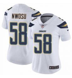 Women's Nike Los Angeles Chargers #58 Uchenna Nwosu White Vapor Untouchable Limited Player NFL Jersey