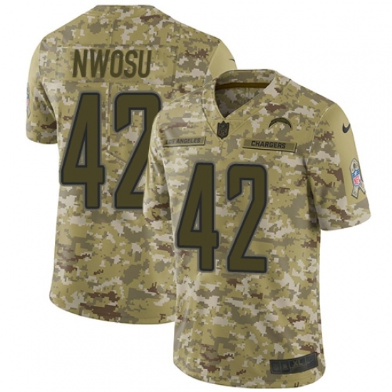 Youth Nike Los Angeles Chargers #42 Uchenna Nwosu Limited Camo 2018 Salute to Service NFL Jersey Youth Nike Los Angeles Chargers #42 Uchenna Nwosu Limited Camo 2018 Salute to Service NFL Jersey