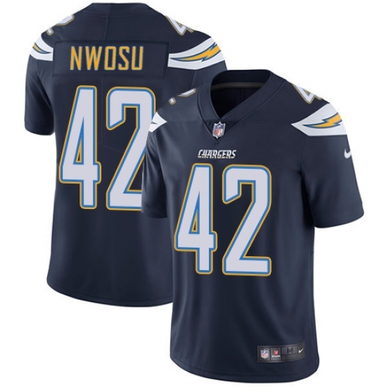 Youth Nike Los Angeles Chargers #42 Uchenna Nwosu Navy Blue Team Color Vapor Untouchable Limited Player NFL Jersey Youth Nike Los Angeles Chargers #42 Uchenna Nwosu Navy Blue Team Color Vapor Untouchable Limited Player NFL Jersey