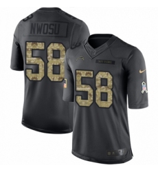 Youth Nike Los Angeles Chargers #58 Uchenna Nwosu Limited Black 2016 Salute to Service NFL Jersey