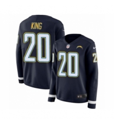 Women's Nike Los Angeles Chargers #20 Desmond King Limited Navy Blue Therma Long Sleeve NFL Jersey