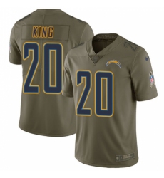 Youth Nike Los Angeles Chargers #20 Desmond King Limited Olive 2017 Salute to Service NFL Jersey