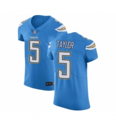 Men's Los Angeles Chargers #5 Tyrod Taylor Electric Blue Alternate Vapor Untouchable Elite Player Football Jersey