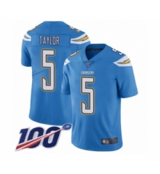 Men's Los Angeles Chargers #5 Tyrod Taylor Electric Blue Alternate Vapor Untouchable Limited Player 100th Season Football Jersey