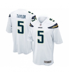 Men's Los Angeles Chargers #5 Tyrod Taylor Game White Football Jersey