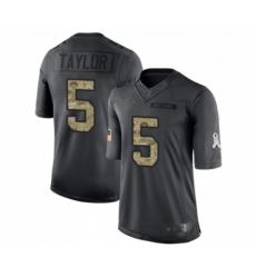 Men's Los Angeles Chargers #5 Tyrod Taylor Limited Black 2016 Salute to Service Football Jersey