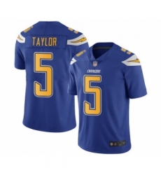 Men's Los Angeles Chargers #5 Tyrod Taylor Limited Electric Blue Rush Vapor Untouchable Football Jersey