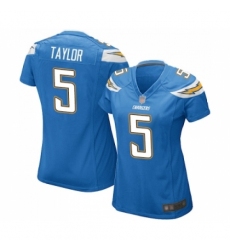 Women's Los Angeles Chargers #5 Tyrod Taylor Game Electric Blue Alternate Football Jersey