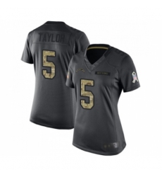 Women's Los Angeles Chargers #5 Tyrod Taylor Limited Black 2016 Salute to Service Football Jersey