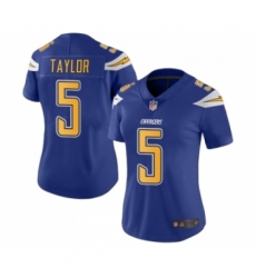 Women's Los Angeles Chargers #5 Tyrod Taylor Limited Electric Blue Rush Vapor Untouchable Football Jersey